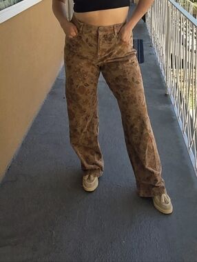 Liz Claiborne vintage floral corduroy Wide Leg Pants